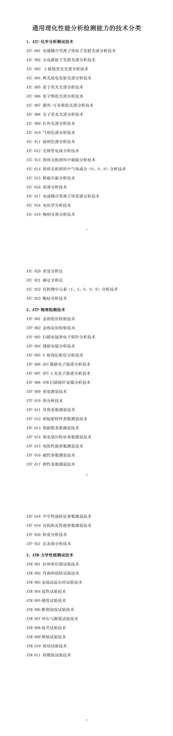 通用理化性能分析檢測(cè)能力的技術(shù)分類(lèi)